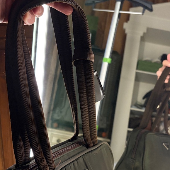 Prada Black Nylon Handbag with Brown Straps - Picture 6 of 11